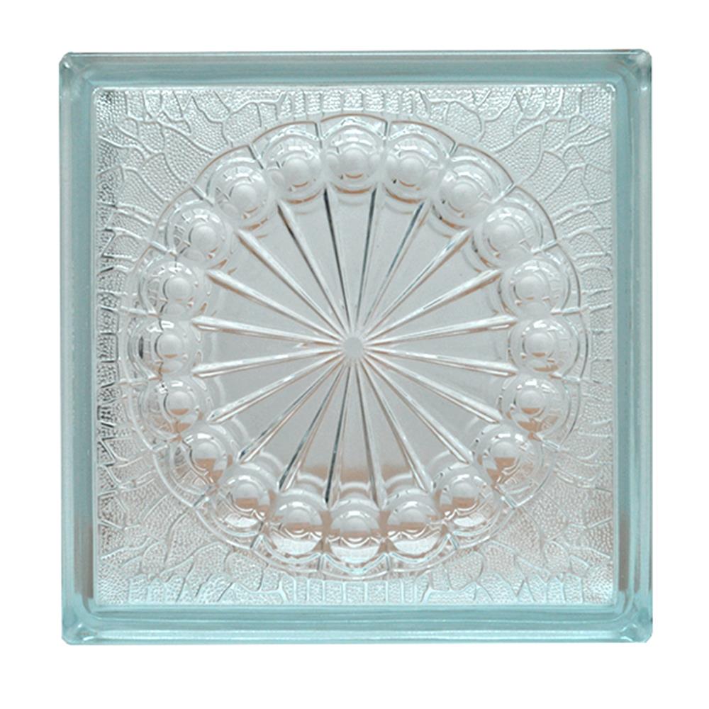 อิฐแก้ว 24x24x8 ซม. ช้างแก้ว เพชรตะวัน สีใส