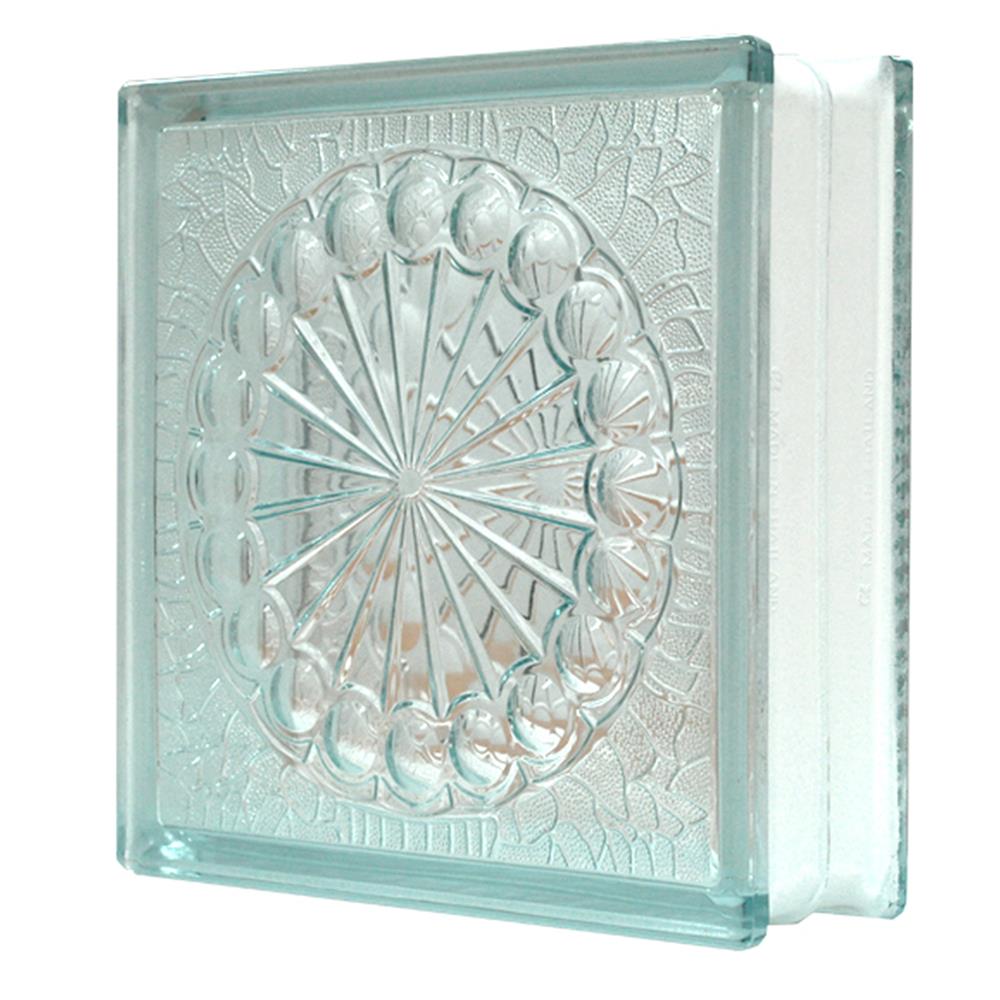 อิฐแก้ว 24x24x8 ซม. ช้างแก้ว เพชรตะวัน สีใส