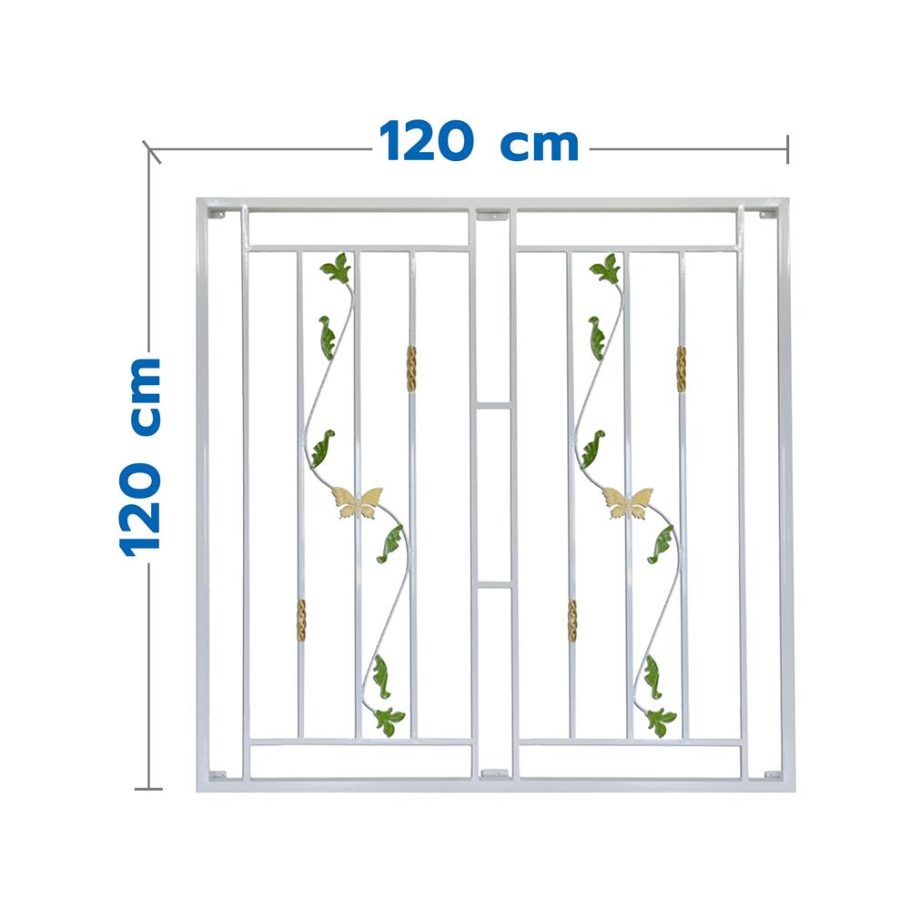เหล็กดัดหน้าต่าง MHOLARN ดอกไม้ร่าเริง 120x120 ซม. สีขาว