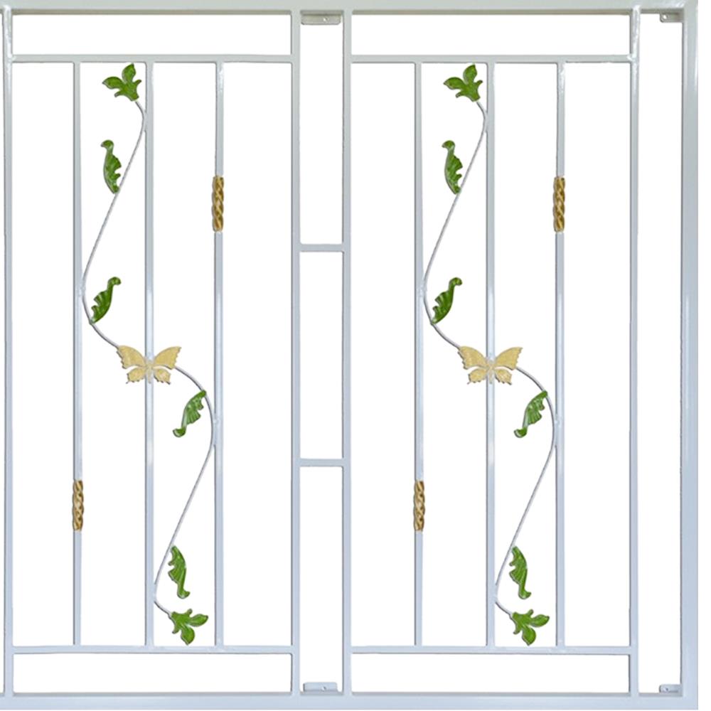 เหล็กดัดหน้าต่าง MHOLARN ดอกไม้ร่าเริง 120x120 ซม. สีขาว