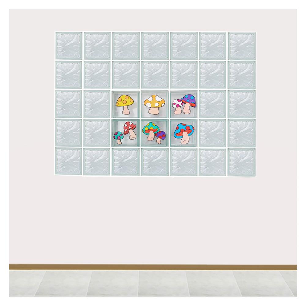 อิฐแก้ว 19x19x8 ซม. ชุดเห็ดโคน ขาว