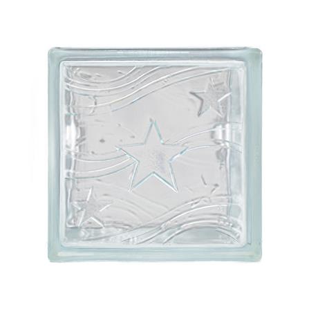 อิฐแก้ว 19x19x9 ซม. ช้างแก้ว เพชรส่องดาว สีใส_0