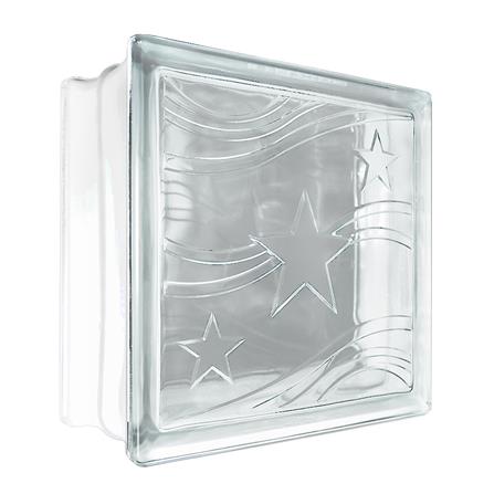 อิฐแก้ว 19x19x9 ซม. ช้างแก้ว เพชรส่องดาว สีใส_1