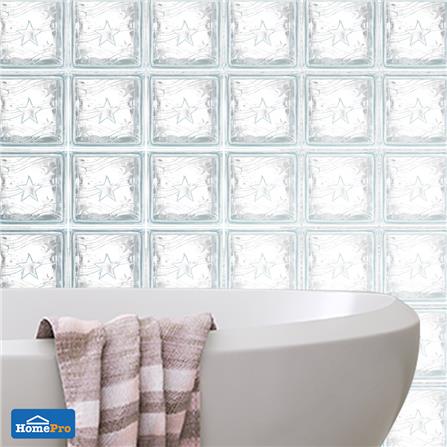 อิฐแก้ว 19x19x9 ซม. ช้างแก้ว เพชรส่องดาว สีใส_2