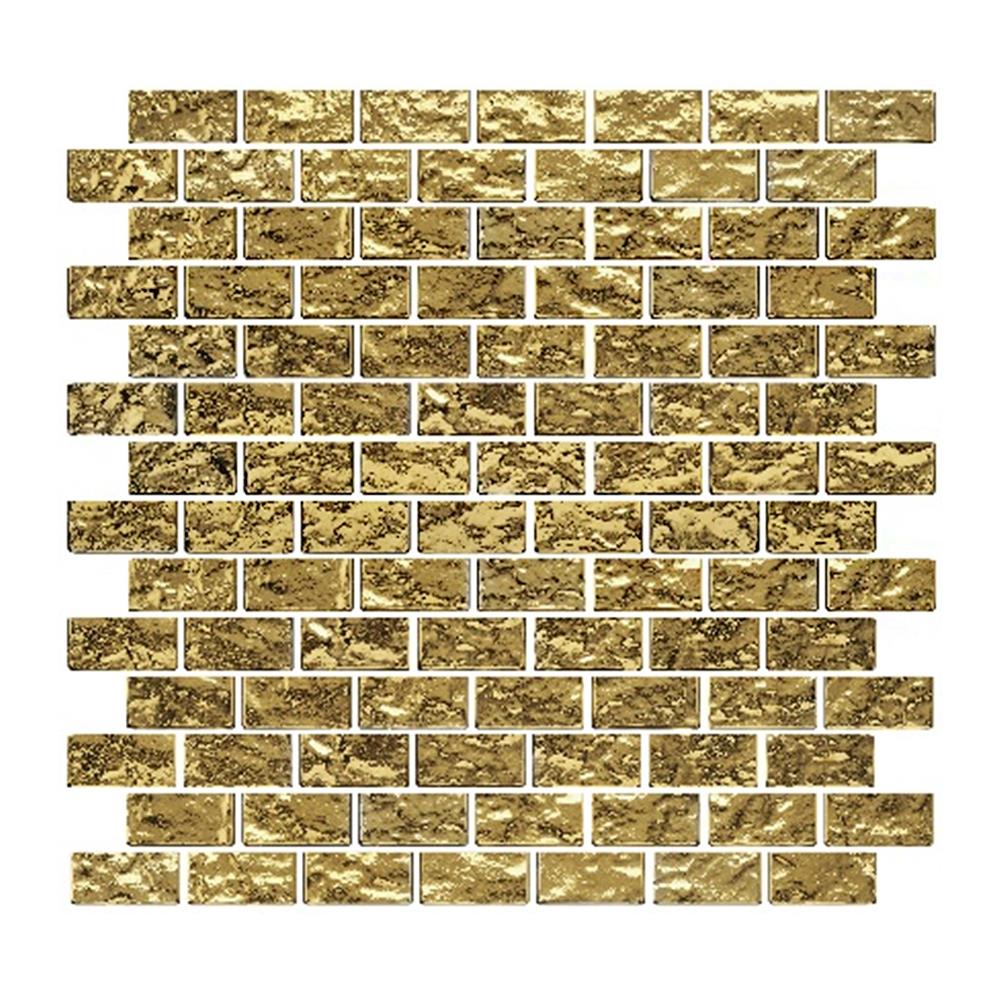 โมเสคแก้ว 30x30 ซม. GLASCERA ดีลักซ์บริค 2 สีทอง