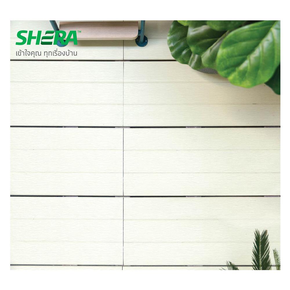 ไม้พื้น SHERA ดับเบิ้ล 4 นิ้ว 20X300X2.5 ซม. สีขาวมะลิ
