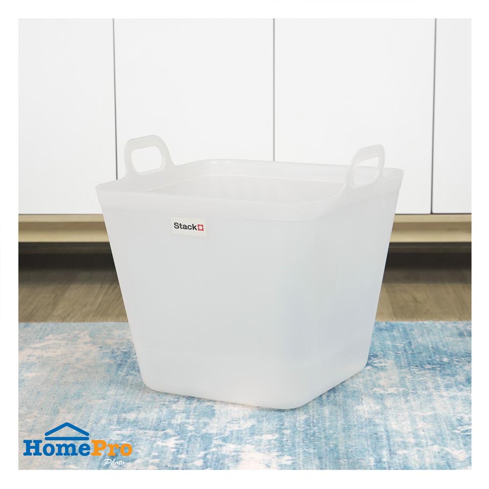 กล่องหูหิ้ว STACKO รุ่นบิ๊กกี้ เอียร่า 42x40x41.5 ซม. สีขาวใส