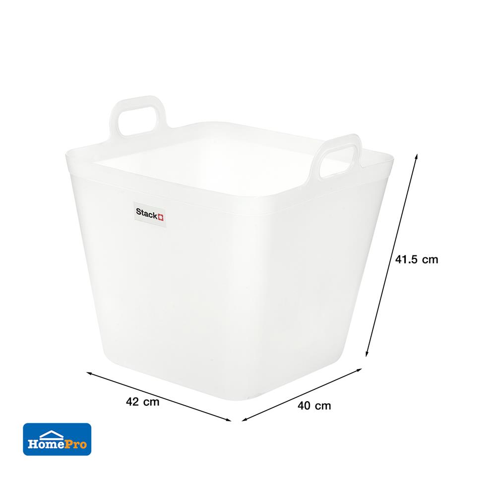 กล่องหูหิ้ว STACKO รุ่นบิ๊กกี้ เอียร่า 42x40x41.5 ซม. สีขาวใส