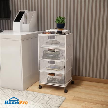 ชั้นลิ้นชักเหล็ก 4 ชั้น STACKO BILA 33.5x37.5x73 ซม. สีขาว_4