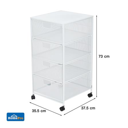 ชั้นลิ้นชักเหล็ก 4 ชั้น STACKO BILA 33.5x37.5x73 ซม. สีขาว_7