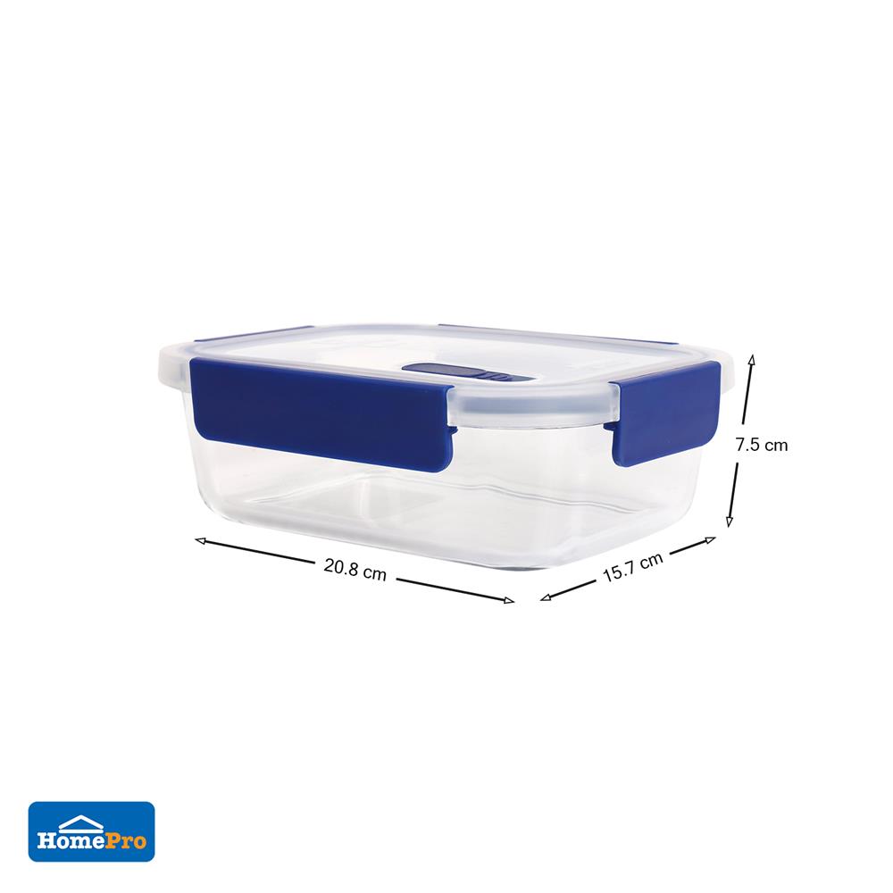 กล่องอาหารแก้ว 1.25 ลิตร KECHxDOUBLE LOCK No.1939A