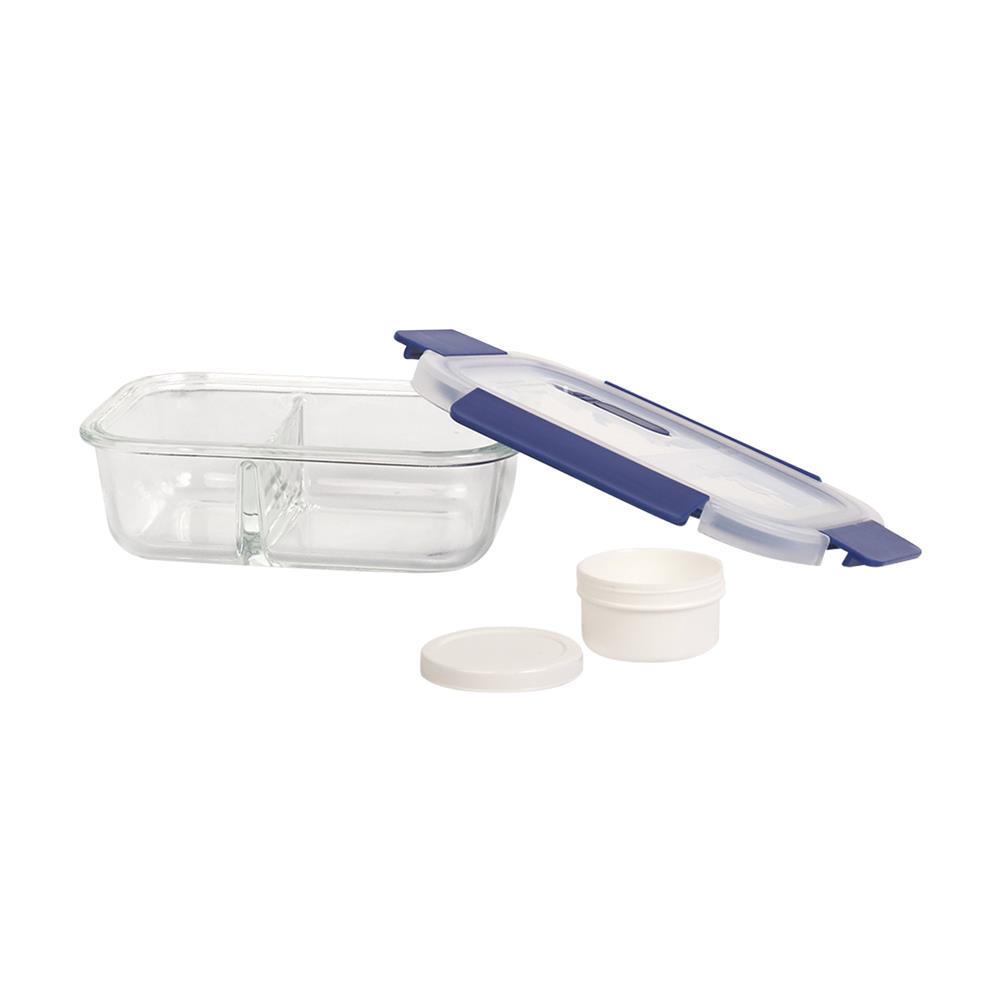 กล่องอาหารแก้ว2ช่อง 0.62 ลิตร KECHxDOUBLE LOCK No.1941A