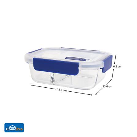 กล่องอาหารแก้ว2ช่อง 0.62 ลิตร KECHxDOUBLE LOCK No.1941A_5