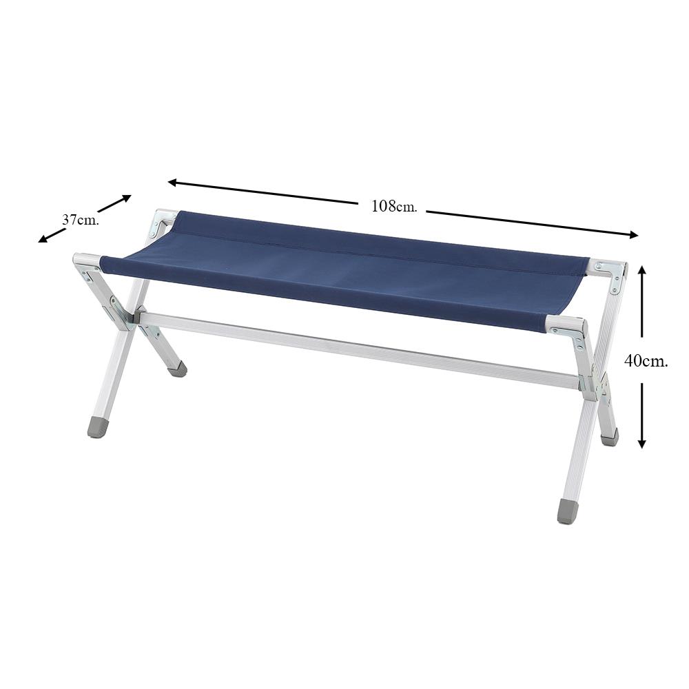 ม้านั่งสนามปิคนิคพับได้ SPRING TRAVIS สีเงิน/น้ำเงิน