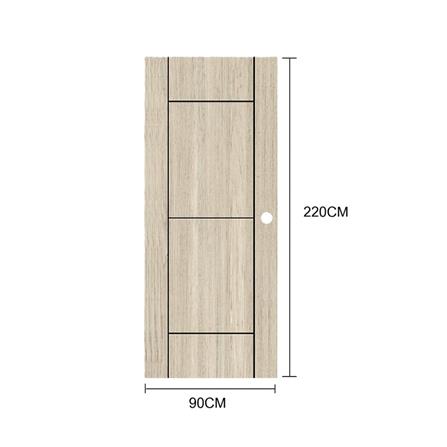 ประตูภายใน UPVC เจาะลูกบิด PARAZZO PUN04 90x220 ซม. สีเทา_2