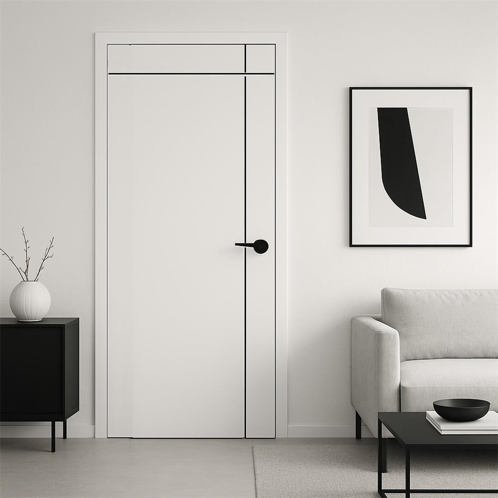 ประตูภายนอก UPVC เจาะลูกบิด PARAZZO PUN06 90x220 ซม. สีขาว