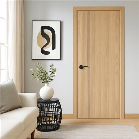 ประตูภายใน UPVC เจาะลูกบิด PARAZZO PUN02 90x220 ซม. สีบีช_1