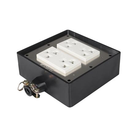 บล็อกยาง 4x4 พร้อมปลั๊กกราวด์คู่ 4 ช่อง ELECKTA V-094 สีดำ_1