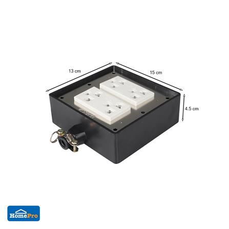 บล็อกยาง 4x4 พร้อมปลั๊กกราวด์คู่ 4 ช่อง ELECKTA V-094 สีดำ_2