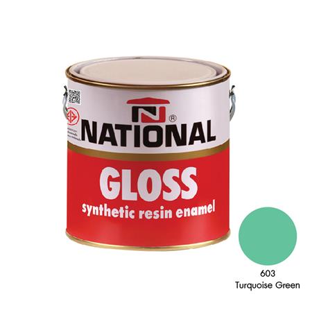 สีเคลือบเงา NATIONAL สีเขียวฟ้า 603 1 แกลลอน_0