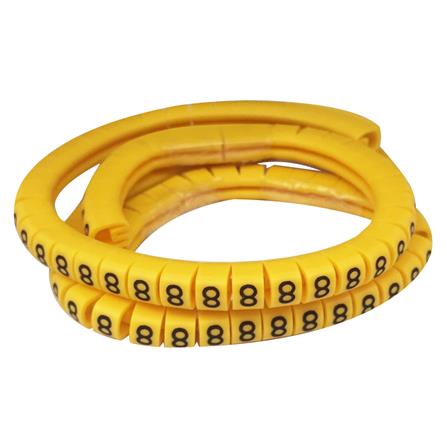 เคเบิ้ลมารคเกอร์ BANDEX BM1-8-100-MT เบอร์ 8 สีเหลือง