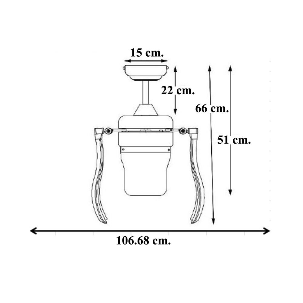 พัดลมโคมไฟ WINFAVOUR SA21 42 นิ้ว สีทองรมดำ 1 หัว