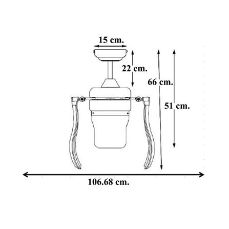 พัดลมโคมไฟ WINFAVOUR SA21 42 นิ้ว สีทองรมดำ 1 หัว_2