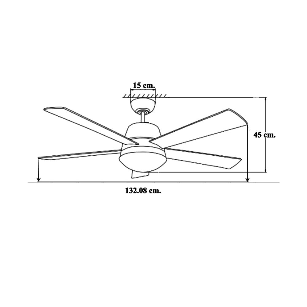 พัดลมโคมไฟ LED WINFAVOUR FD-SP029 52 นิ้ว 18 วัตต์ DAYLIGHT/COOL WHITE/WARM WHITE สีทองแดง