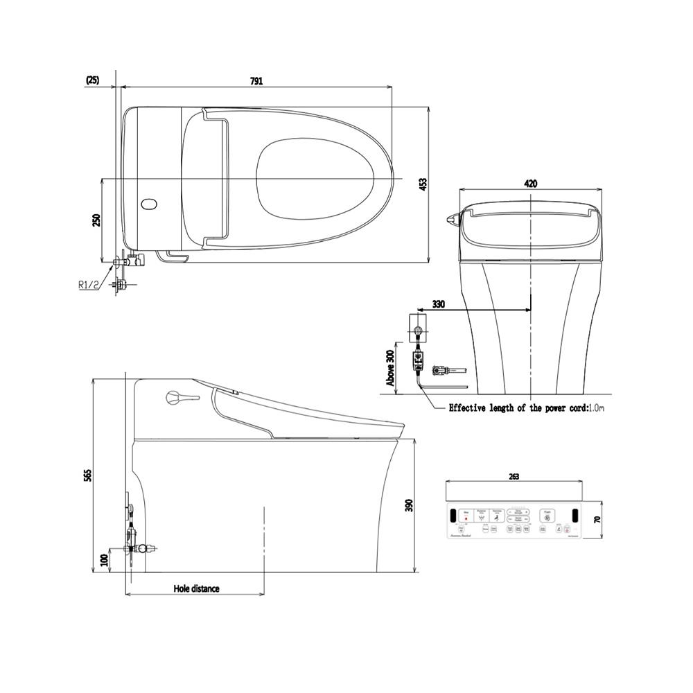 สุขภัณฑ์อัตโนมัติ AMERICAN STANDARD 2026-WT-9 6L สีขาว