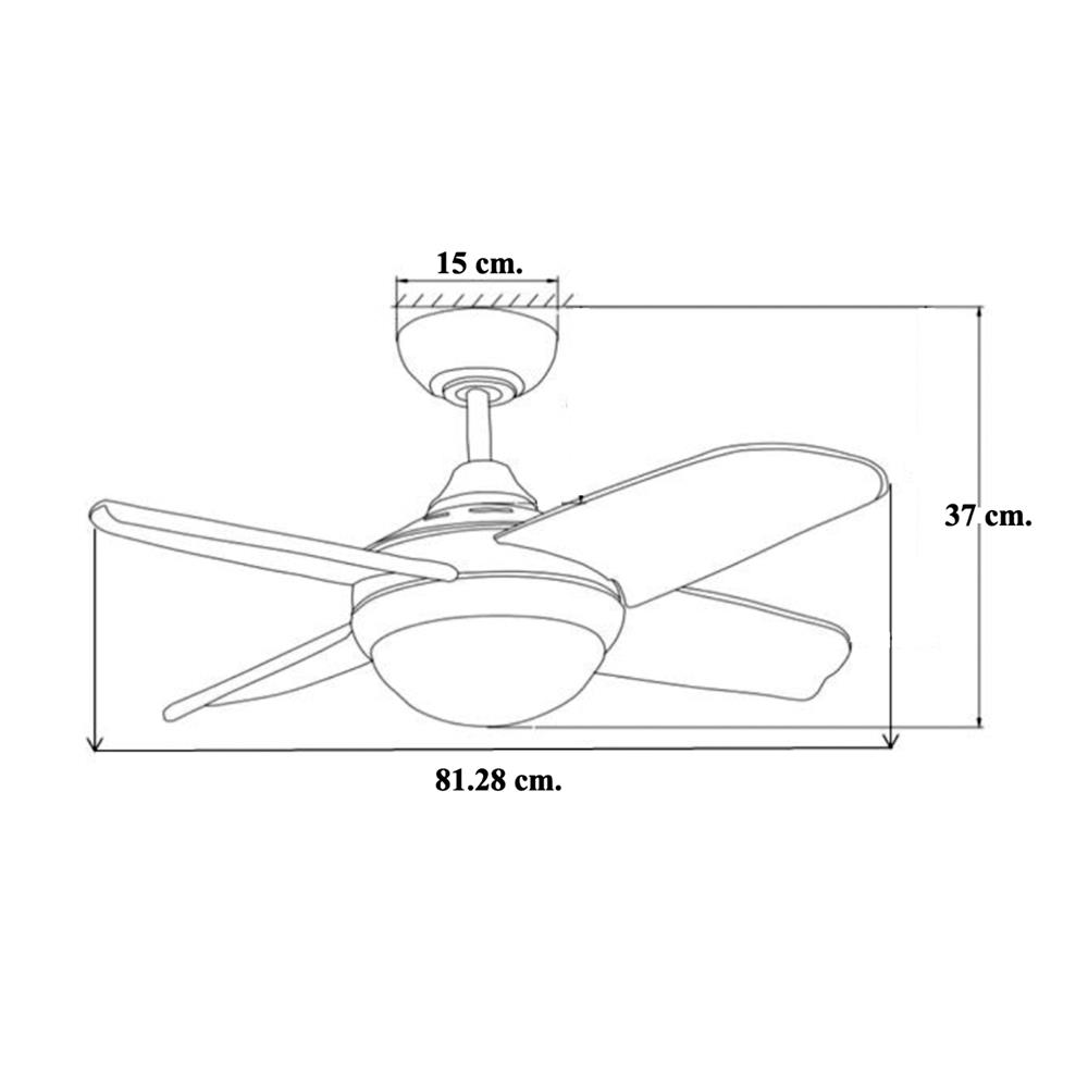 พัดลมโคมไฟ LED WINFAVOUR FD-SP023 32 นิ้ว 18 วัตต์ DAYLIGHT/COOL WHITE/WARM WHITE สีดำ