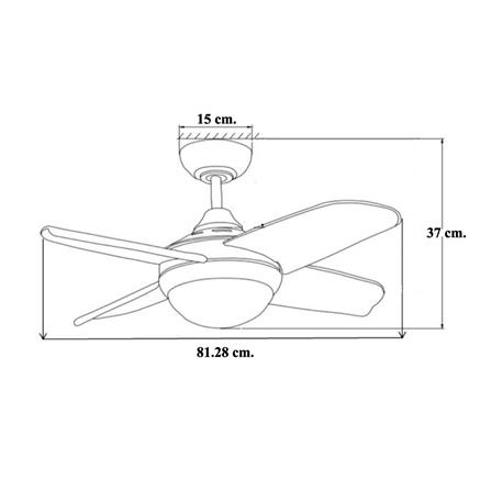 พัดลมโคมไฟ LED WINFAVOUR FD-SP023 32 นิ้ว 18 วัตต์ DAYLIGHT/COOL WHITE/WARM WHITE สีดำ_2