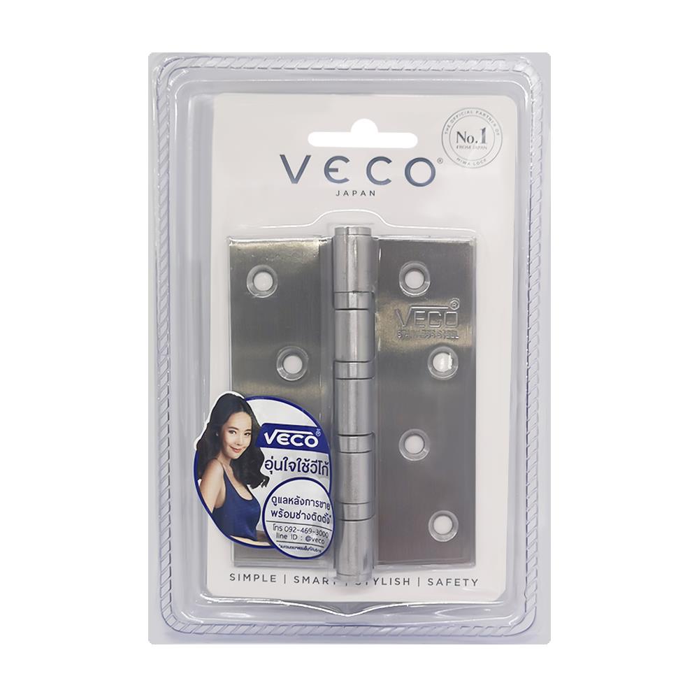 บานพับ 4X3 นิ้ว X 2 มม. VECO 432-11 4BB สีสเตนเลส (แพ็ก 3 ชิ้น)