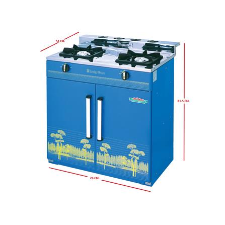 เตาแก๊สตั้งพื้น 2 หัว LUCKY FLAME HQ-204 สีน้ำเงิน_1