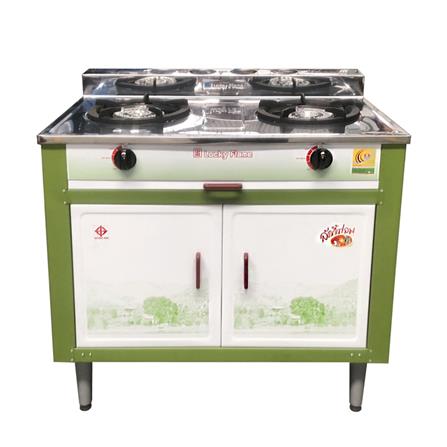 เตาแก๊สตั้งพื้น 2 หัว LUCKY FLAME LF-204 สีเขียว