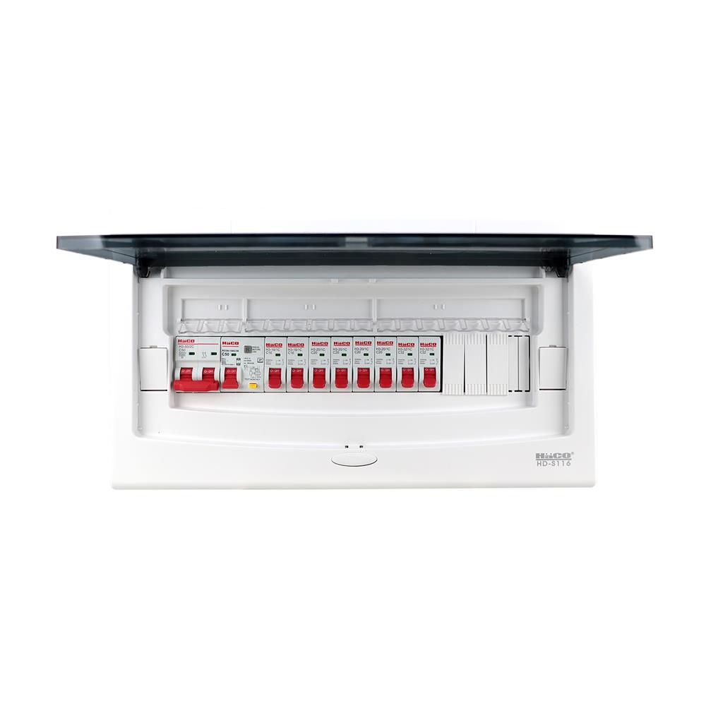 ชุดตู้คอนซูมเมอร์ยูนิต 8 ช่อง 50 แอมป์ พร้อมกันไฟรั่ว/ไฟดูด HACO