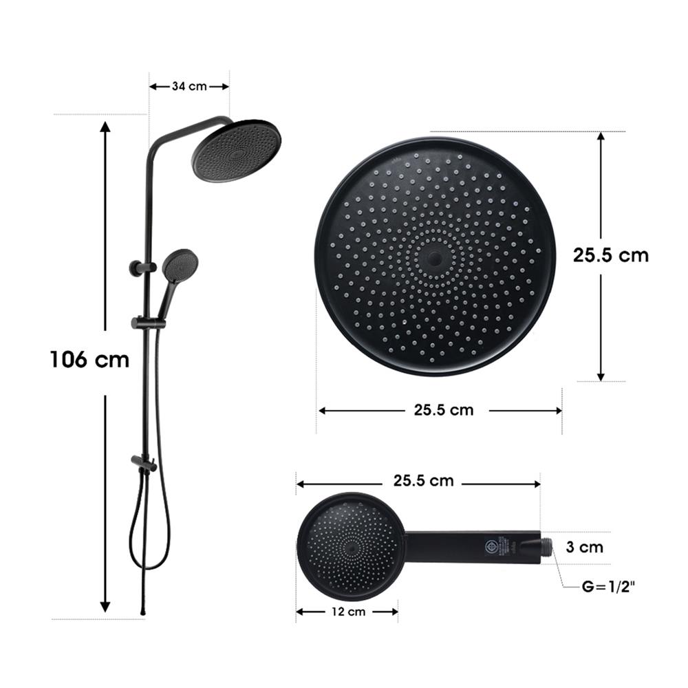 ฝักบัว RAIN SHOWER DMG GL-9101 สีดำ