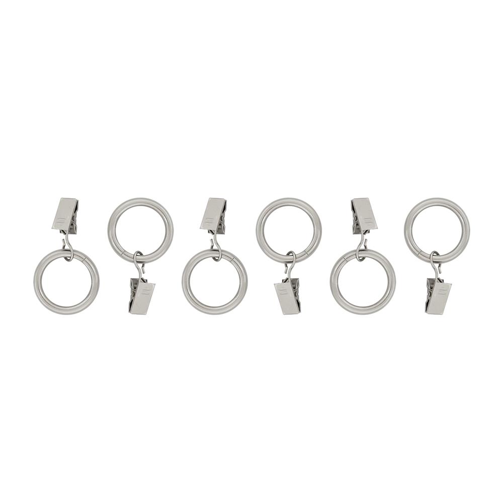 ห่วงคล้องรางเหล็ก HOME LIVING STYLE WD 33 มม. สีเงิน (แพ็ก 6 ชิ้น)