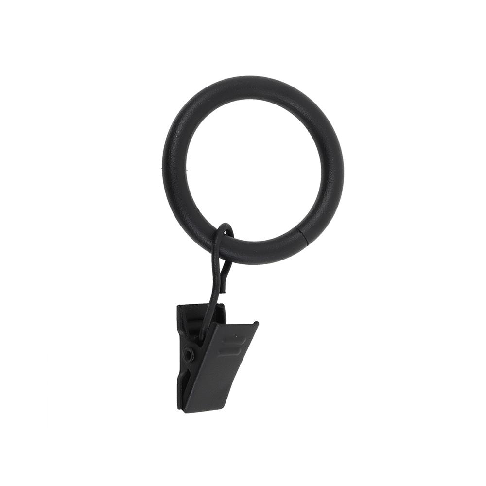 ห่วงคล้องรางเหล็ก HOME LIVING STYLE WD 33 มม. สีดำ (แพ็ก 6 ชิ้น)