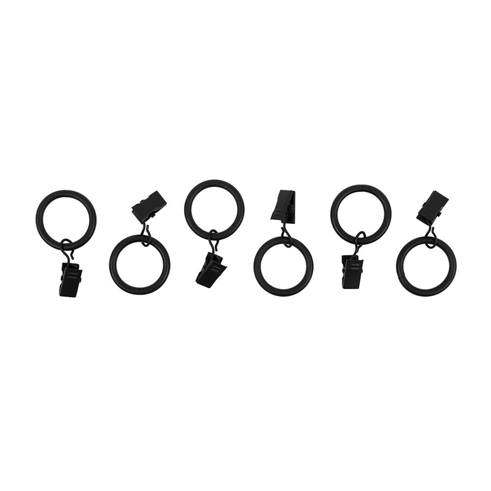 ห่วงคล้องรางเหล็ก HOME LIVING STYLE WD 33 มม. สีดำ (แพ็ก 6 ชิ้น)