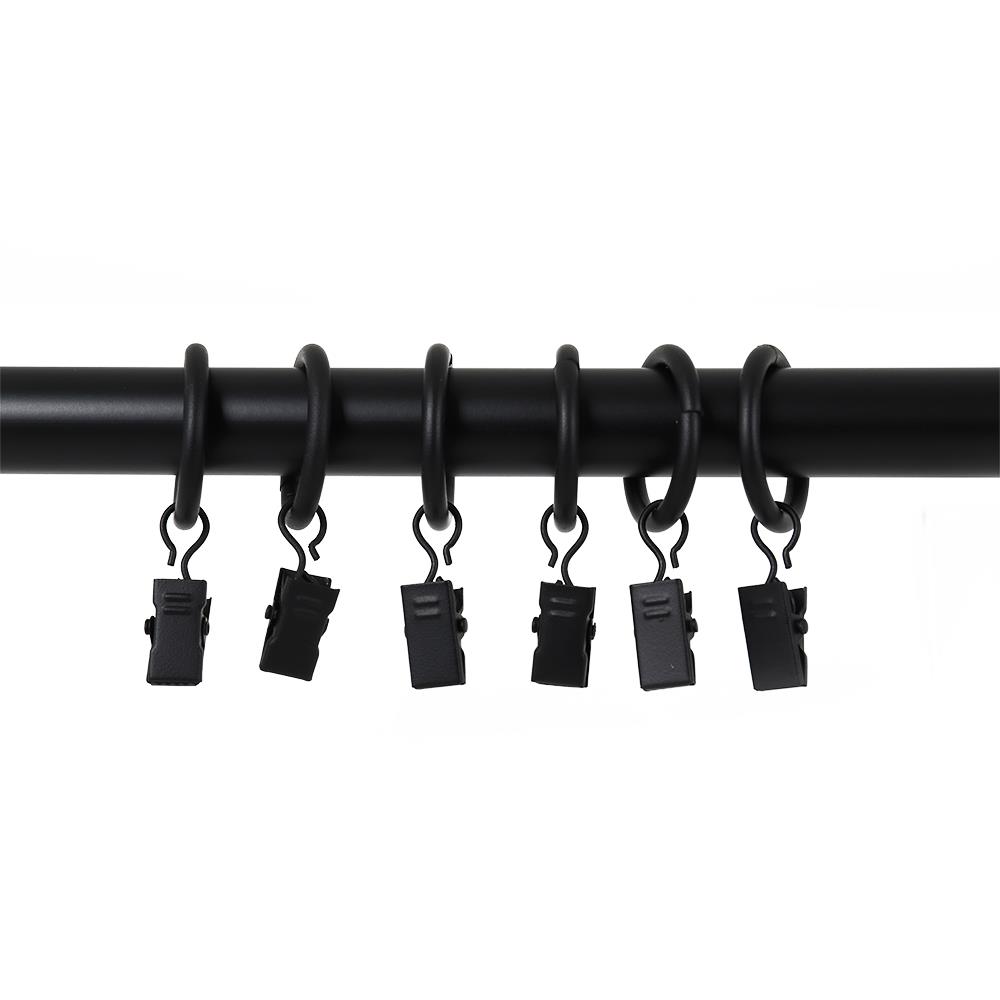 ห่วงคล้องรางเหล็ก HOME LIVING STYLE WD 33 มม. สีดำ (แพ็ก 6 ชิ้น)