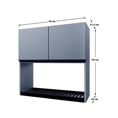 ตู้คว่ำจาน JUPITER STARRY 80x80 ซม. สี GRAY METALLIC_2