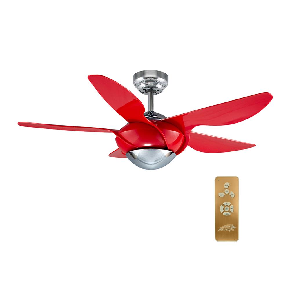 พัดลมไม่มีโคมไฟ STARLIGHT AF88-42-RD 42 นิ้ว สีแดง/เงิน