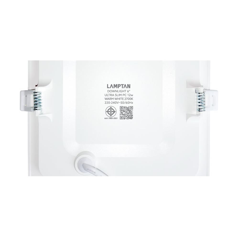 ดาวน์ไลท์ LED LAMPTAN ULTRA SLIM PC 6 นิ้ว 12 วัตต์ WARM WHITE สีขาว