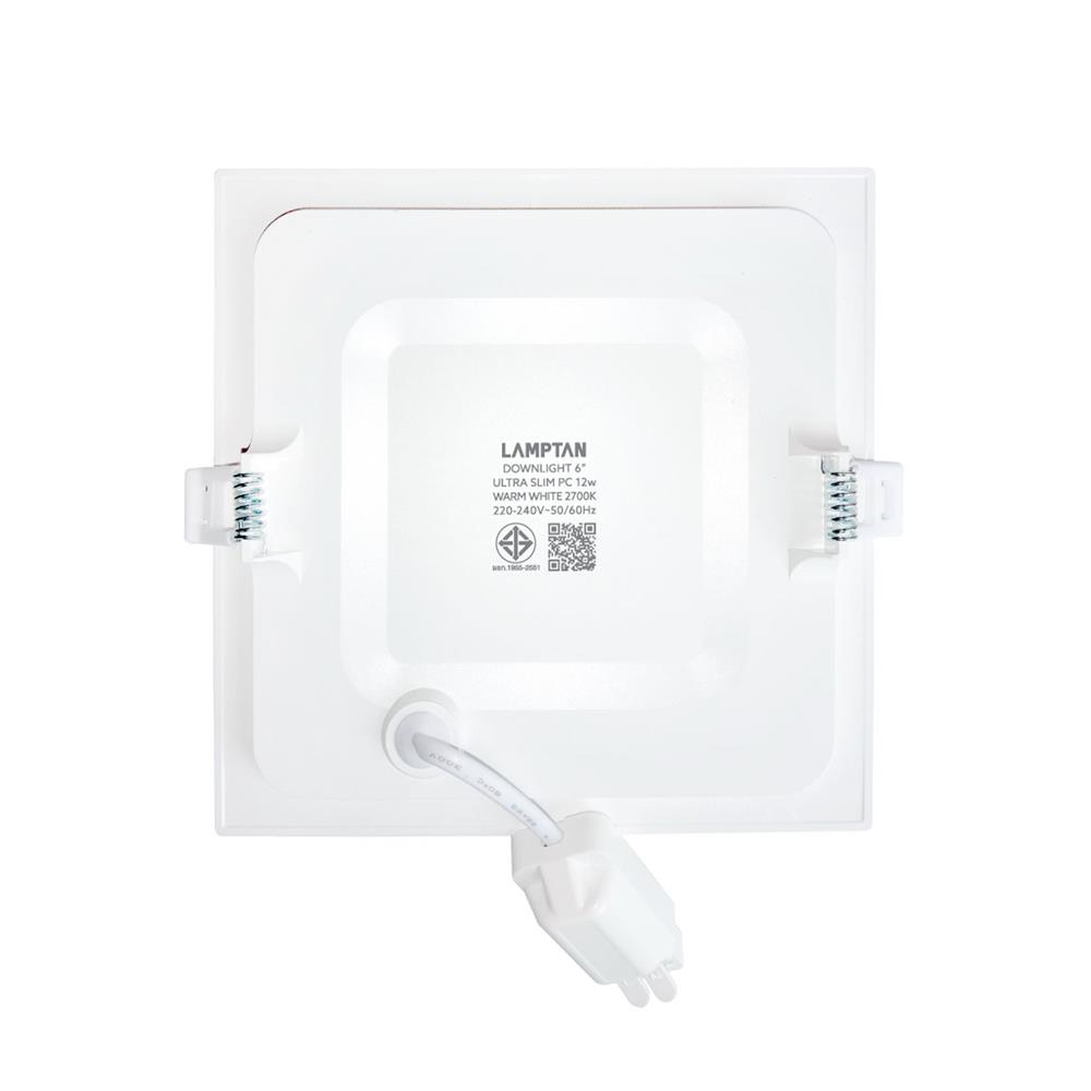 ดาวน์ไลท์ LED LAMPTAN ULTRA SLIM PC 6 นิ้ว 12 วัตต์ WARM WHITE สีขาว