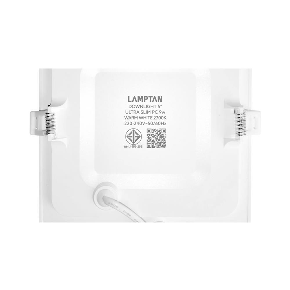 ดาวน์ไลท์ LED LAMPTAN ULTRA SLIM PC 5 นิ้ว 9 วัตต์ WARM WHITE สีขาว