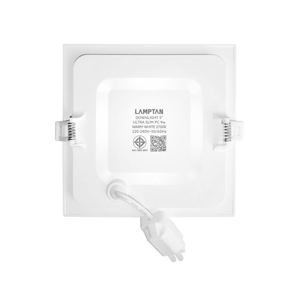 ดาวน์ไลท์ LED LAMPTAN ULTRA SLIM PC 5 นิ้ว 9 วัตต์ WARM WHITE สีขาว