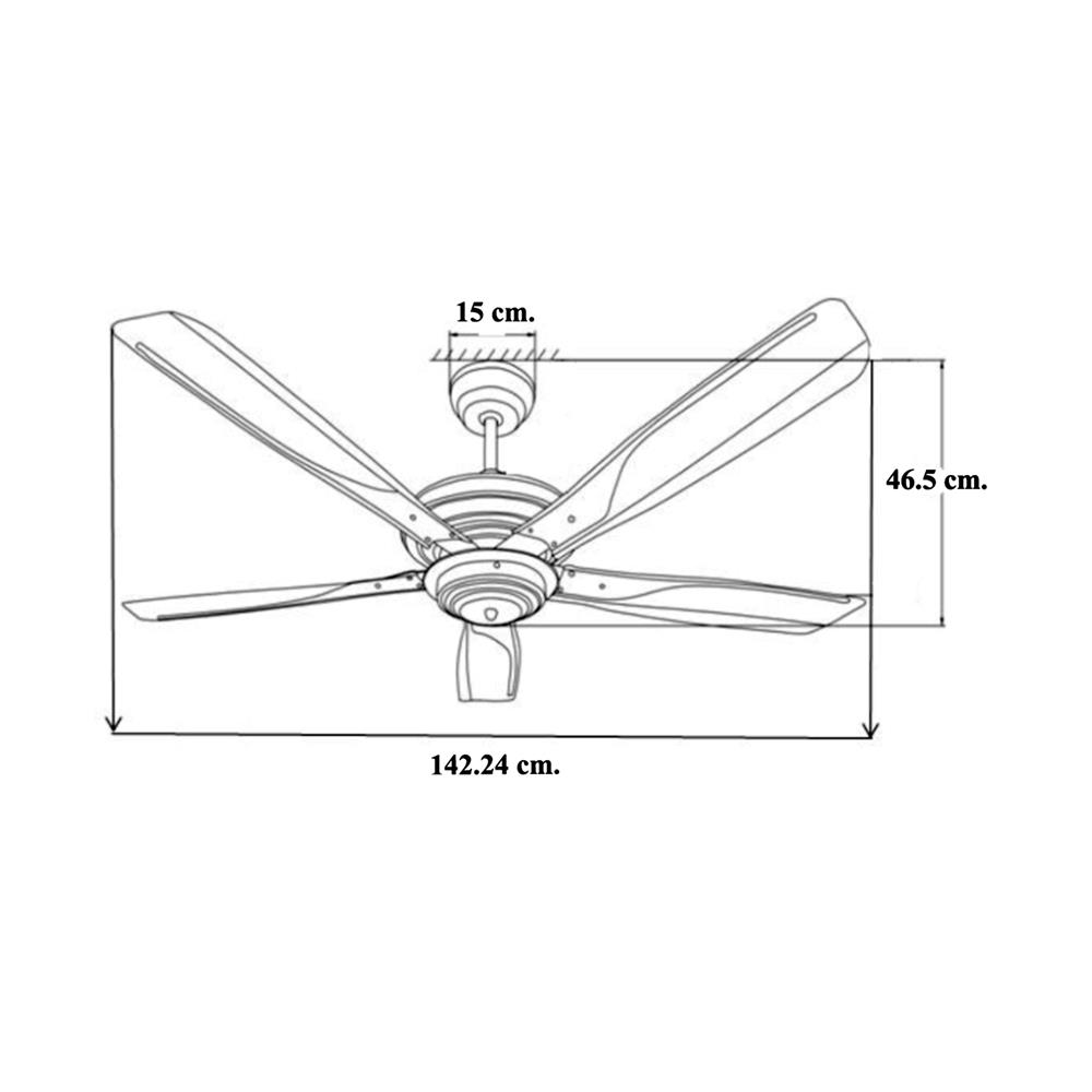 พัดลมไม่มีโคมไฟ WINFAVOUR SD01 56 นิ้ว สีทองรมดำ