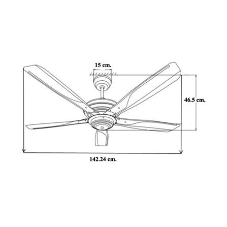 พัดลมไม่มีโคมไฟ WINFAVOUR SD01 56 นิ้ว สีทองรมดำ_2