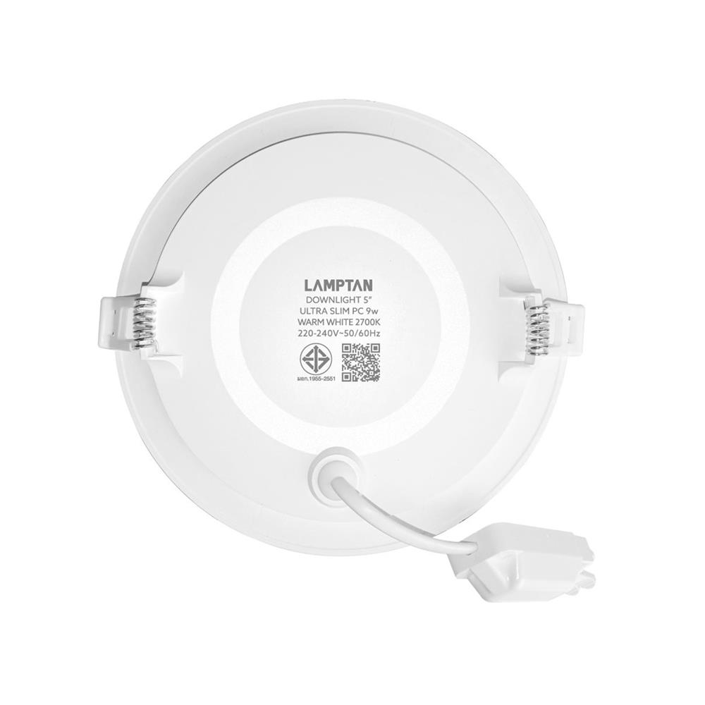 ดาวน์ไลท์ LED LAMPTAN ULTRA SLIM PC 5 นิ้ว 9 วัตต์ WARM WHITE สีขาว
