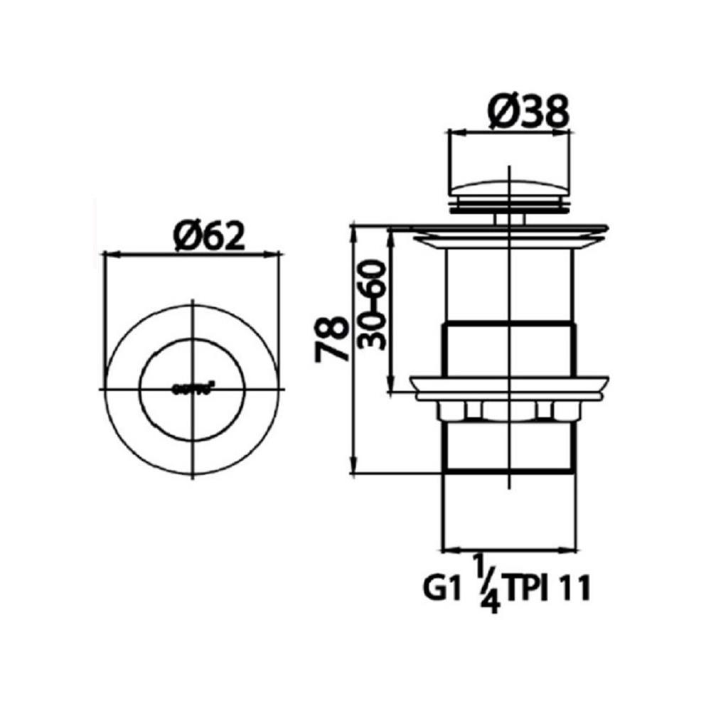 สะดืออ่างล้างหน้าแบบกด COTTO CT6702N(HM)